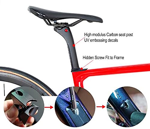 ZWHDS Bicicleta de montaña - 700C Bicicleta de Carretera de Carbono Completo 22 Velocidad Cable Interior Carrera de Carbono Completo Bicicleta (Color : Orange, Size : 50cm)
