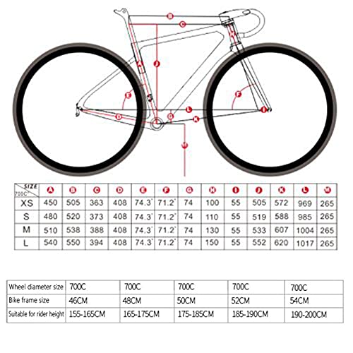 ZWHDS Bicicleta de montaña - 700C Bicicleta de Carretera de Carbono Completo 22 Velocidad Cable Interior Carrera de Carbono Completo Bicicleta (Color : Orange, Size : 50cm)