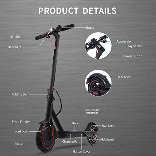 ZWHEEL Patinete eléctrico para Adulto Serie E9 E9 Basic hasta 20km de autonomía, 25km/h, Dos Modos de Velocidad, 300W Motor, Plegable, Control de Crucero, conexión App móvil