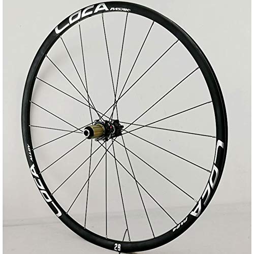 zyy 26/27,5/29 Pulgadas Juego Ruedas Bicicleta MTB híbrido Ruedas Bicicleta montaña Llanta Freno Disco Rueda Delantera y Trasera Eje pasante 8/9/10/11/12 Velocidad 24H