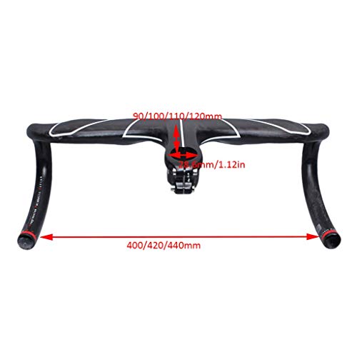 Zyy Bicicleta MTB Montaña Manillar 28.6MM Cruzar Enfermedad De Buzo 3K Ciclismo Clavijas Llantas Asiento Abrazaderas Hombres Mujer (Tamaño : 400X90MM)