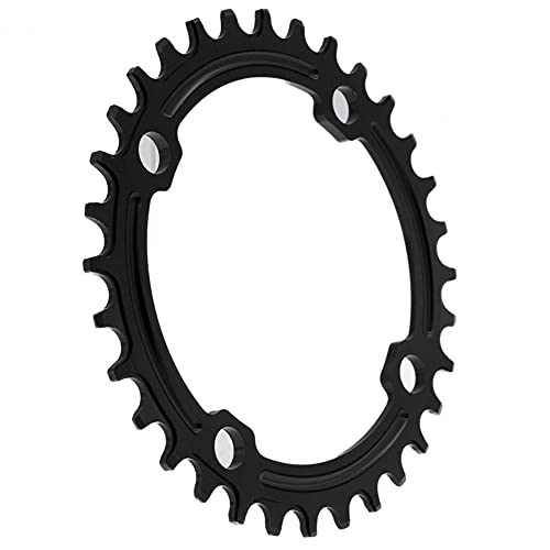 ZZMWLES 32T / 34T / 36T / 38T 104BCD MTB Bike Plato Ancho Estrecho Redondo Robusto Resistente al Desgaste y Duradero para bicicletaa (Chainwheel Teeth : 34, Color : Black)