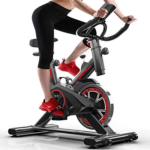 Zzxxo Bicicleta estática de Spinning Deportiva para Estudio,Cardiovascular, Ciclismo, hogar, Gimnasio, Monitor LED, Bicicleta EstáTica con Sensores De Pulso De Mano, Plegable, Unisex