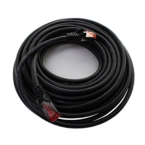 0,25m - Negro - 10 Piezas - CAT6 Ethernet LAN Cable de Red Set 1000 Mbit/s Patchkabel CAT6 S-FTP Doble blindado PIMF 250MHz halógenos Compatible con CAT5 CAT6a CAT7 CAT8, Patch Panels