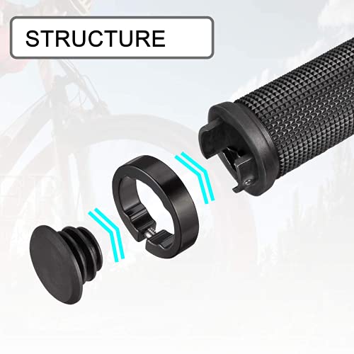 1 par de empuñaduras para manillar de bicicleta, diseño ergonómico con anillo de bloqueo bilateral, diámetro antideslizante, 30 mm, para bicicleta de montaña, bicicleta de montaña, color azul