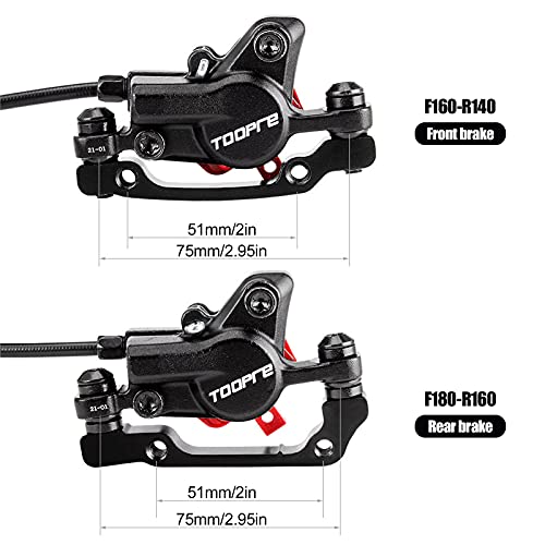 1 Par de Frenos Hidráulicos, Aleación de Aluminio, Frenos de Disco Hidráulicos, Frenos Delanteros/Traseros de Bicicleta a Presión de Aceite, para Palancas de Freno de Bicicleta de Carretera
