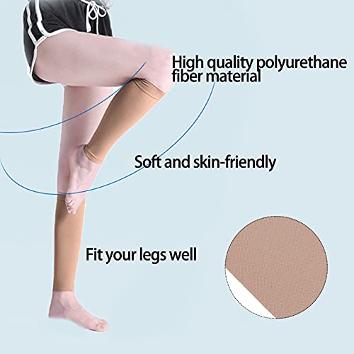 1 par de mangas de compresión para pantorrillas, calcetines de compresión flexibles sin pies para hombres y mujeres para soporte de piernas, férula de espinilla, alivio del dolor, hinchazón(XXL)