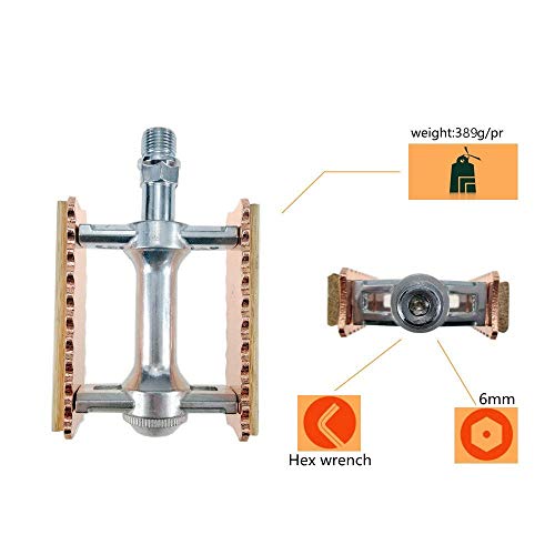 1 par de pedales de bicicleta, retro Fixie Bycicle Pedales Vintage Cojinete Pedales de Aleación de Aluminio Plegable Palin Pedales Footboard Bicicleta Clásica Paseo