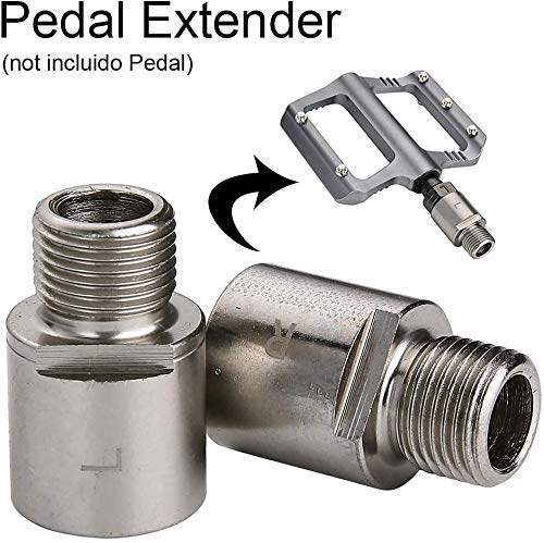 1 Par Extensores de Pedal de Bicicleta, Laufunjoy Bicicleta Pedales Extensores Set para 9/16" Pedales Roscados Bicicleta de Carretera Ciclismo de Montaña