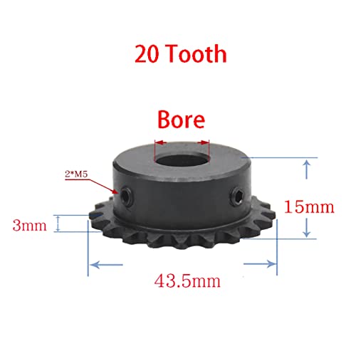 1 Uds 04c engranaje de cadena 20-40 dientes 10-20mm orificio de chavetero piñón industrial rueda dentada piñón de transmisión de cadena de motor