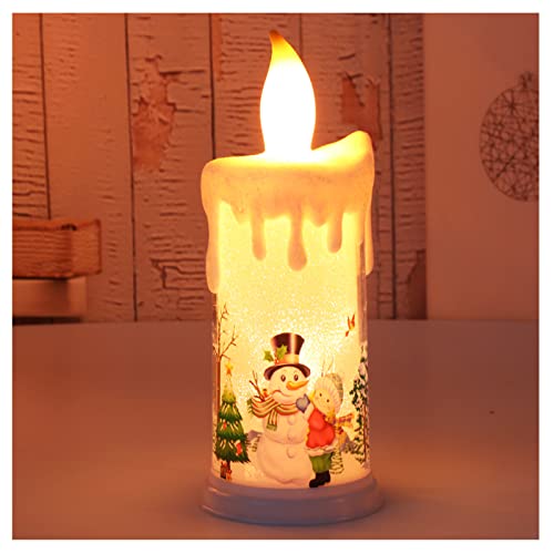 1 x Vela electrónica de Navidad LED Vela sin llama Vela de muñeco de nieve de Navidad Vela de simulación Adecuado para el hogar / Tienda / Decoración de escritorio