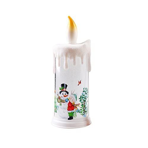 1 x Vela electrónica de Navidad LED Vela sin llama Vela de muñeco de nieve de Navidad Vela de simulación Adecuado para el hogar / Tienda / Decoración de escritorio