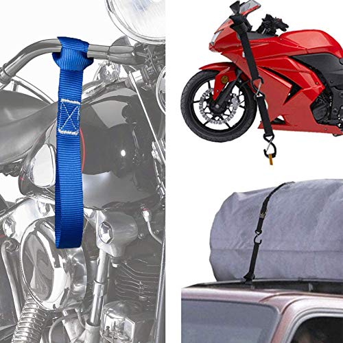 10 Piezas Correas de Amarre de Motocicleta Correa de Trinquete Correas de Amarre Strap de Amarre Correas de Sujección Cinta para Remolque ATV Acarreo de Remolque de la Motocicleta Bici de la Suciedad