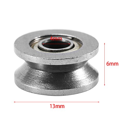 10 Unids V624ZZ Rodamientos de Bola de Ranura Profunda en V de Doble Blindaje de Acero en Miniatura para Sistemas de Movimiento Lineal 4x13x6mm