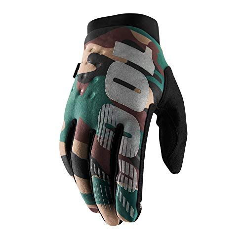 100% Brisker 100% Glove Guantes, Unisex Adulto, Camo/Black, SM