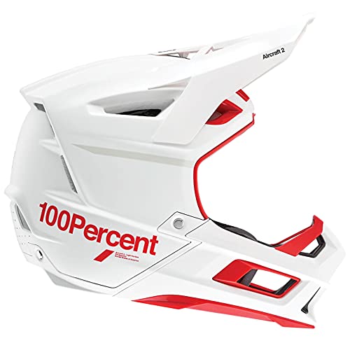 100% CASCOS Aircraft 2 Helment Casco, Adultos Unisex, Red/White (Multicolor), MD