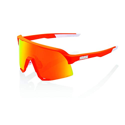 100% GAFAS S3-Neon Orange-Hiper Red Multilayer Mirror Lens, Adultos Unisex, Naranja, Estandar