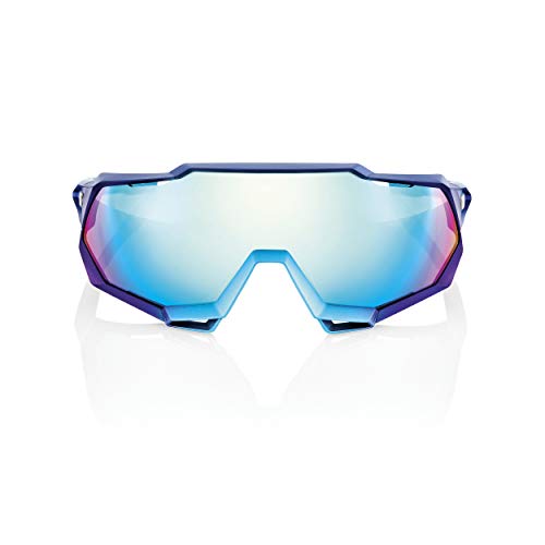 100% GAFAS SPEEDTRAP-Matte Metallic Into The Fade-Blue Topaz Multilayer Mirror Lens, Adultos Unisex, Azul, Estandar