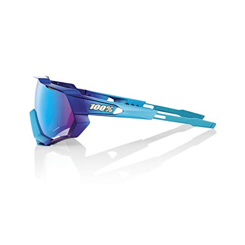 100% GAFAS SPEEDTRAP-Matte Metallic Into The Fade-Blue Topaz Multilayer Mirror Lens, Adultos Unisex, Azul, Estandar