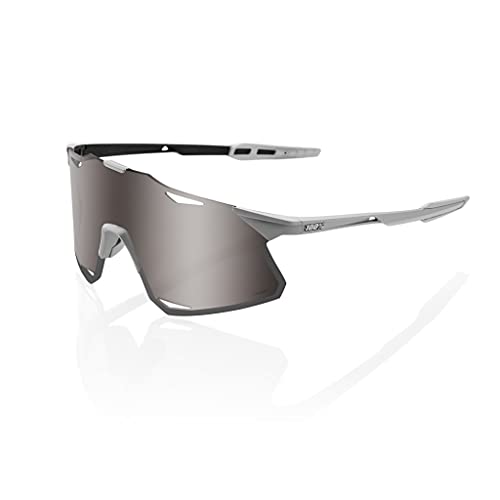 100% HYPERCRAFT-Matte Stone Grey-Hiper Silver Mirror Lens, Adultos Unisex, Multicolor, Estandar