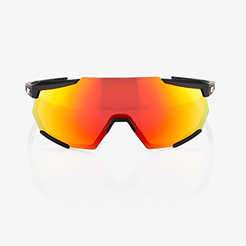 100 Percent RACETRAP-Soft TACT Black-Hiper Mirror Lens Gafas, Hombres, Negras-Cristal Red Multilayer, Mediano