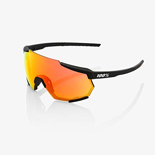 100 Percent RACETRAP-Soft TACT Black-Hiper Mirror Lens Gafas, Hombres, Negras-Cristal Red Multilayer, Mediano