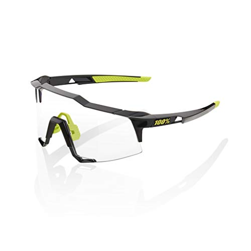 100 Percent SPEEDCRAFT-Gloss Black-PHOTOCHROMIC Lens Gafas, Hombres, Negro-Cristal Transparente, Mediano