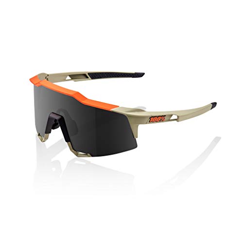100 Percent SPEEDCRAFT-Soft TACT Quicksand-Smoke Lens Gafas, Hombres, Gris y Naranja-Cristal Negro, Mediano