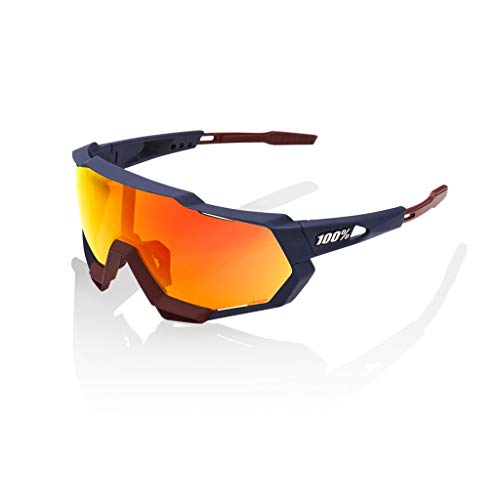 100 Percent SPEEDTRAP-Soft TACT Flume-Hiper Mirror Lens Gafas, Hombres, Azul Marino-Red Multilayer, Mediano