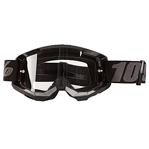 100 Percent STRATA 2 Goggle Black-Clear Lens, Adultos Unisex, Negro, ESTANDAR