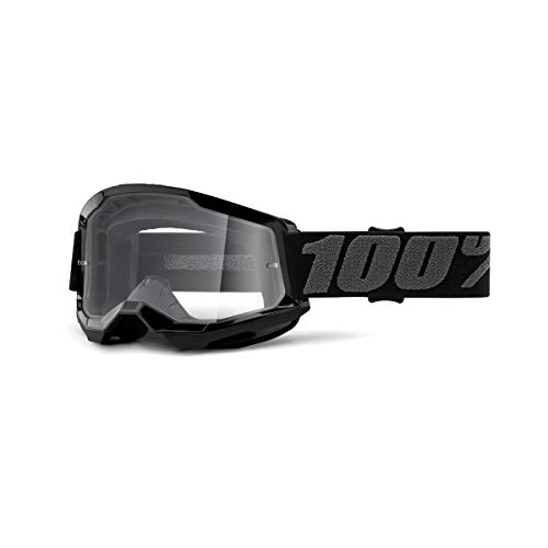 100 Percent STRATA 2 Goggle Black-Clear Lens, Adultos Unisex, Negro, ESTANDAR