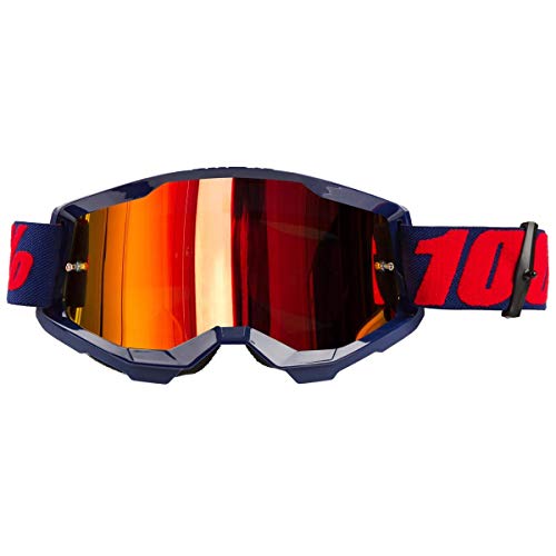100 Percent STRATA 2 Goggle Masego-Mirror Red Lens, Adultos Unisex, Azul, ESTANDAR