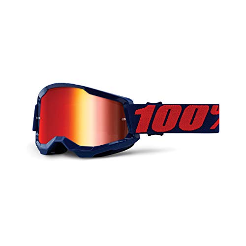 100 Percent STRATA 2 Goggle Masego-Mirror Red Lens, Adultos Unisex, Azul, ESTANDAR