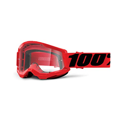 100 Percent STRATA 2 Goggle Red-Clear Lens, Adultos Unisex, Rojo, ESTANDAR