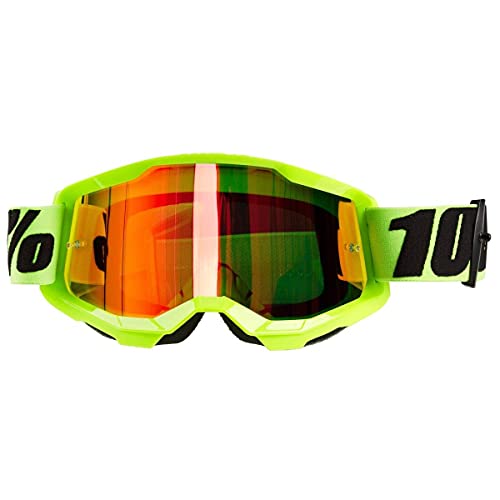 100 Percent STRATA 2 Goggle Yellow-Mirror Red Lens, Adultos Unisex, Amarillo, ESTANDAR