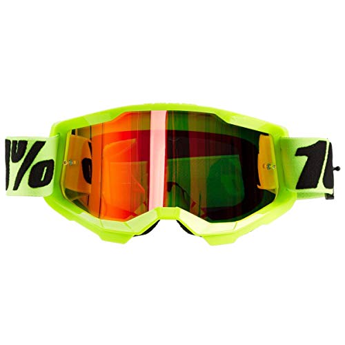 100 Percent STRATA 2 Goggle Yellow-Mirror Red Lens, Adultos Unisex, Amarillo, ESTANDAR