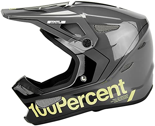 100% Status DH/BMX Casco gris/amarillo, circunferencia de la cabeza XXL, 63-64 cm, 2021