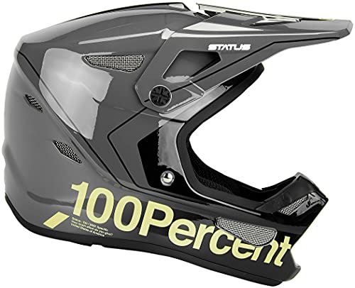 100% Status DH/BMX Casco gris/amarillo, circunferencia de la cabeza XXL, 63-64 cm, 2021