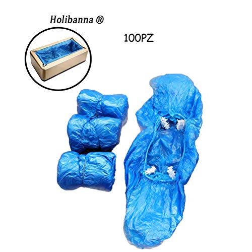 100pcs Cubrezapatos Desechables Fundas de Plástico CubrezapatLos Antideslizantes para Dispensador de Zapatos aboratorio Hogar Oficina