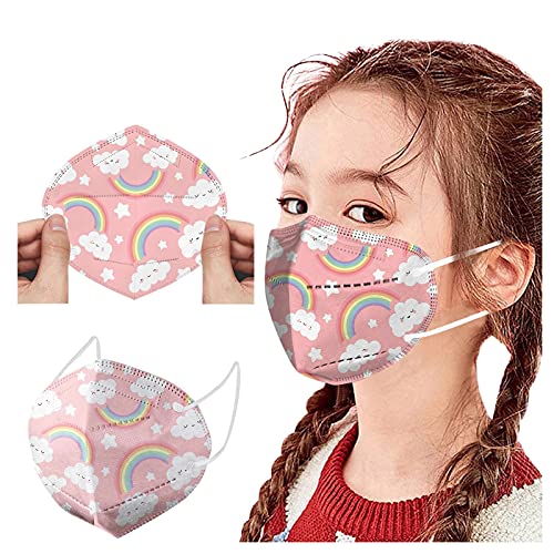 10/25/50/100 Unidades Unisex Niños Desechables Infantil de Filtro de Elásticos Bufanda Moda Universal 5 Capa Elástico Earloop Neckerchief Chal Bandanas Para 2-10 años-Amor Púrpura (A#50 Piezas)