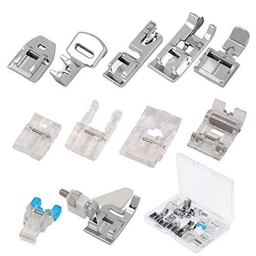 11pcs KATOOM Prensatelas Accesorios para Máquina de coser Accesorios Domésticos para Máquina de Coser Babylock, Viking (Serie Husky), Euro-Pro, Janome, Kenmore,BROTHER, Mariposa, etc.