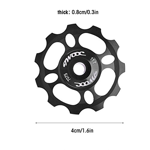 11T Jockey Rueda polea del desviador Trasero reemplazo para Mountain Bike Bicicleta Piezas de Repuesto(Negro)