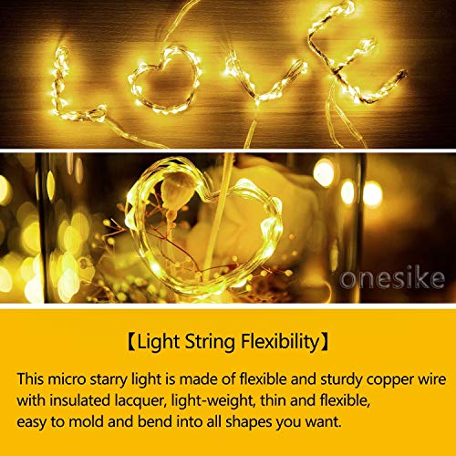 12 Piezas Cadena de Luces con Pilas, 20 LEDs 2M Alambre de Cobre Guirnaldas Luces, IP65 Impermeable Luces Decorativas para Navidad Fiesta Hogar Bodas, Blanco Cálido