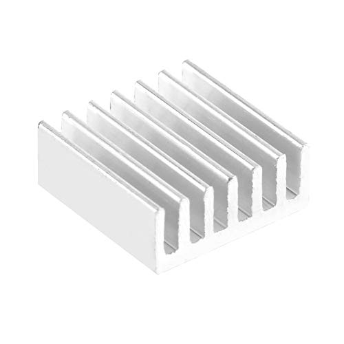 12Pcs Mini Cooler Disipador de calor Placa de circuito 14x14x6mm Aleta de enfriamiento de aluminio con pegamento Disipador de calor de aluminio para computadora IC de alimentación