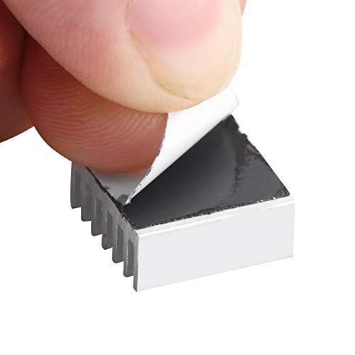 12Pcs Mini Cooler Disipador de calor Placa de circuito 14x14x6mm Aleta de enfriamiento de aluminio con pegamento Disipador de calor de aluminio para computadora IC de alimentación