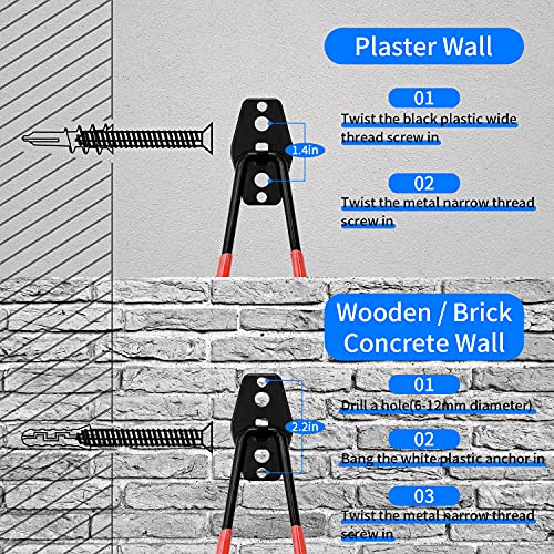 15 piezas Gancho para Colgador de Garaje Dobles Ganchos de Almacenamiento de Garaje Gancho de Bicicleta de Pared para Organizar Herramientas,Escaleras,Bicicletas