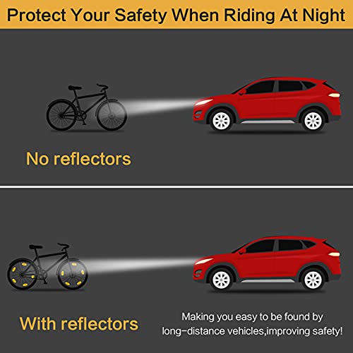 15Pcs Reflectores de Bicicleta, Luces Reflectantes de Advertencia, Reflector de Radios de Bicicleta, Reflector de Ruedas para Seguridad de Conducción Nocturna para Todo Tipo de Bicicleta(Naranja)