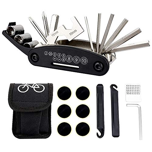 16 en 1 Multifunción para Bicicletas, Jooheli Kit de Herramientas para Bicicleta, Herramientas para Bicicletas Ciclismo Herramientas, Kit Pinchazos Bici