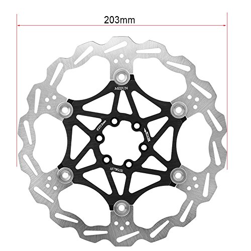 160/180/203 mm MTB tipo de disco pastillas de freno flotantes pastillas de freno de bicicleta accesorios de bicicleta disco de freno, 160/180/203 mm 420 rotor de acero inoxidable con soporte 7075-T6