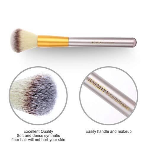 18 Piezas Pinceles de Maquillaje Juego de Pinceles de Maquillaje con Estuche de Viaje Mango de Madera Cepillo Kabuki de Fibra Sintética Para Base de Maquillaje Rubor Sombra de Ojos Poder Facial